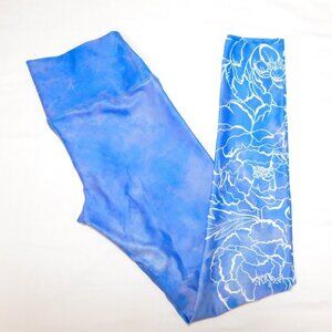 My Inner Fire Womens 6 PEONY LEGGING Floral Yoga Activewear Purple Blue